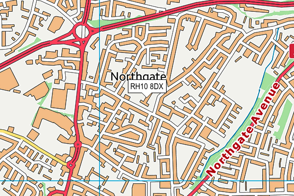 Northgate Primary School map (RH10 8DX) - OS VectorMap District (Ordnance Survey)