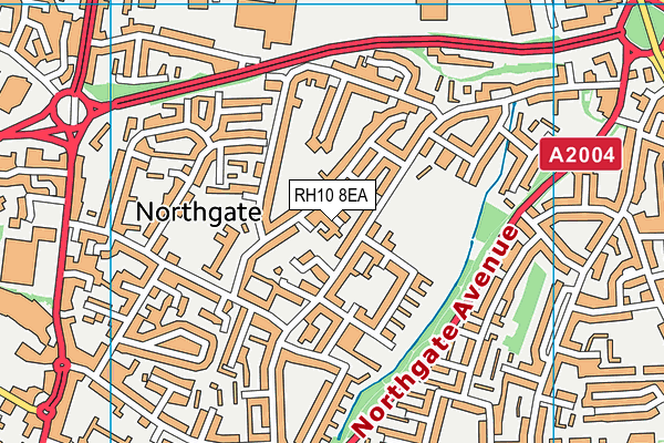 RH10 8EA map - OS VectorMap District (Ordnance Survey)