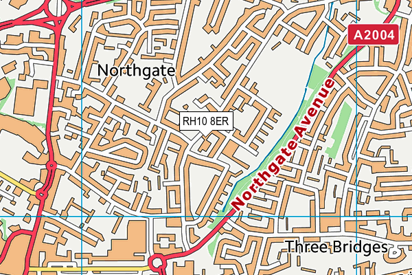 Northgate Playing Fields map (RH10 8ER) - OS VectorMap District (Ordnance Survey)