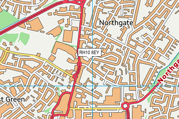 RH10 8EY map - OS VectorMap District (Ordnance Survey)