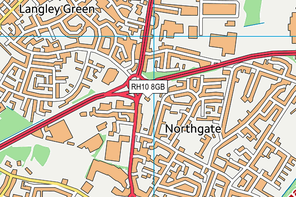 RH10 8GB map - OS VectorMap District (Ordnance Survey)