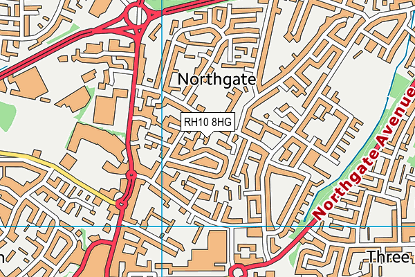 RH10 8HG map - OS VectorMap District (Ordnance Survey)