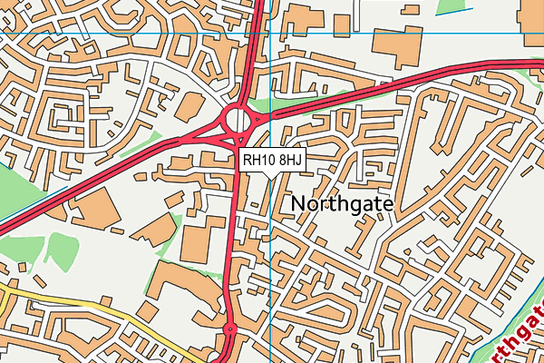 RH10 8HJ map - OS VectorMap District (Ordnance Survey)