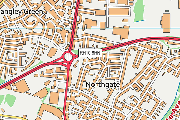 RH10 8HN map - OS VectorMap District (Ordnance Survey)