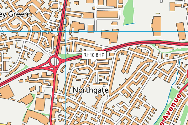 RH10 8HP map - OS VectorMap District (Ordnance Survey)