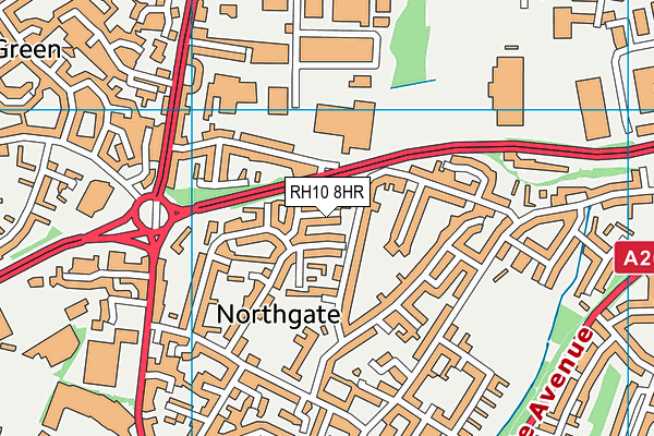 RH10 8HR map - OS VectorMap District (Ordnance Survey)