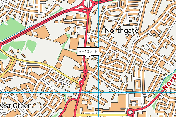 RH10 8JE map - OS VectorMap District (Ordnance Survey)