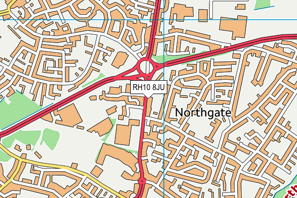 RH10 8JU map - OS VectorMap District (Ordnance Survey)