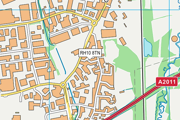 RH10 8TN map - OS VectorMap District (Ordnance Survey)