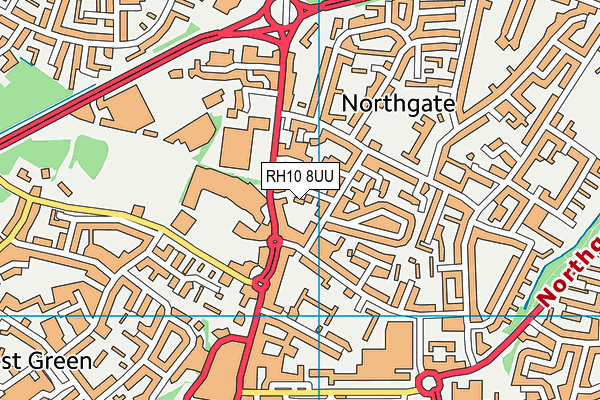 RH10 8UU map - OS VectorMap District (Ordnance Survey)