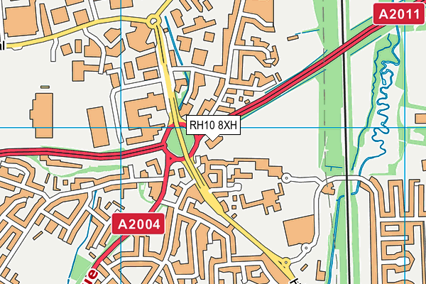 Sebastian Coe Health Club (Gatwick) (Closed) map (RH10 8XH) - OS VectorMap District (Ordnance Survey)