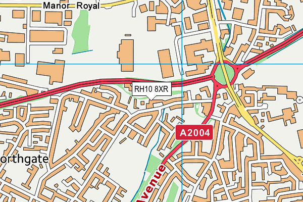 RH10 8XR map - OS VectorMap District (Ordnance Survey)