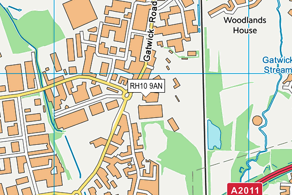 RH10 9AN map - OS VectorMap District (Ordnance Survey)
