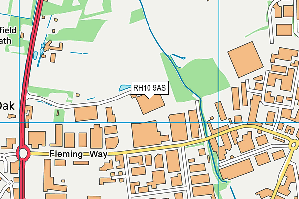 RH10 9AS map - OS VectorMap District (Ordnance Survey)