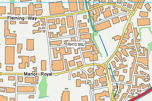 RH10 9AU map - OS VectorMap District (Ordnance Survey)