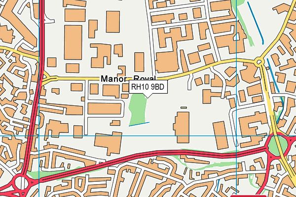 RH10 9BD map - OS VectorMap District (Ordnance Survey)