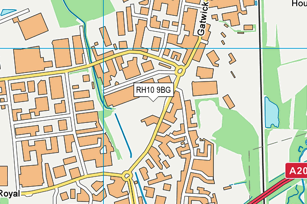 RH10 9BG map - OS VectorMap District (Ordnance Survey)