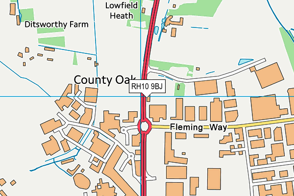 RH10 9BJ map - OS VectorMap District (Ordnance Survey)