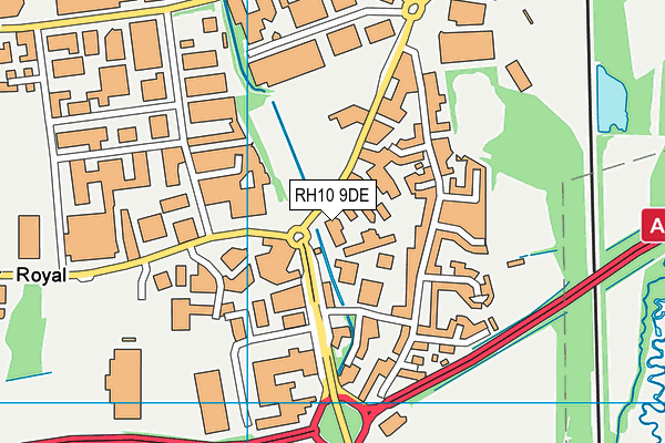 RH10 9DE map - OS VectorMap District (Ordnance Survey)