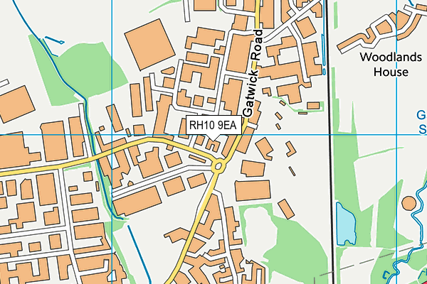 RH10 9EA map - OS VectorMap District (Ordnance Survey)