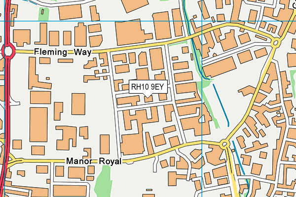 RH10 9EY map - OS VectorMap District (Ordnance Survey)