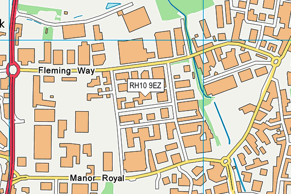 RH10 9EZ map - OS VectorMap District (Ordnance Survey)