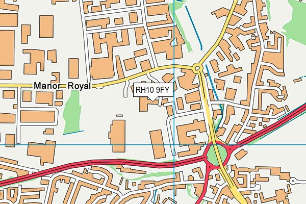 RH10 9FY map - OS VectorMap District (Ordnance Survey)