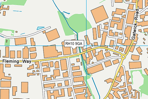 RH10 9GA map - OS VectorMap District (Ordnance Survey)