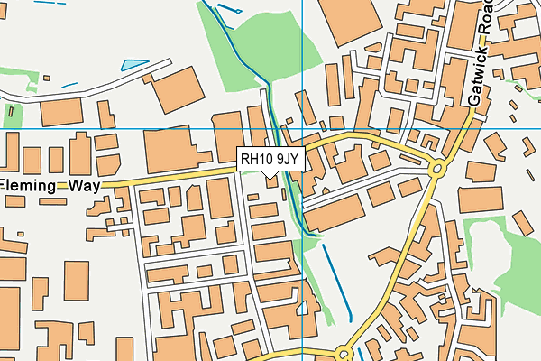 RH10 9JY map - OS VectorMap District (Ordnance Survey)