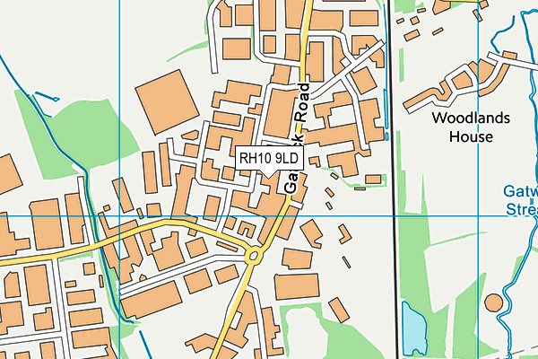 RH10 9LD map - OS VectorMap District (Ordnance Survey)