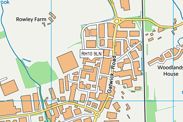RH10 9LN map - OS VectorMap District (Ordnance Survey)