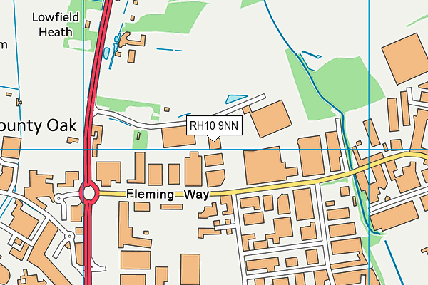 RH10 9NN map - OS VectorMap District (Ordnance Survey)