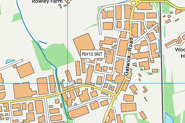 RH10 9NT map - OS VectorMap District (Ordnance Survey)