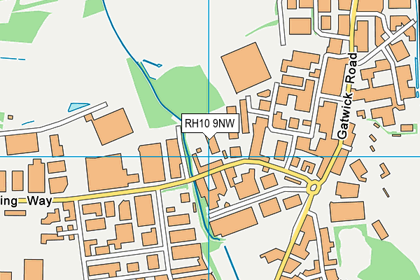 RH10 9NW map - OS VectorMap District (Ordnance Survey)
