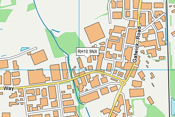 RH10 9NX map - OS VectorMap District (Ordnance Survey)