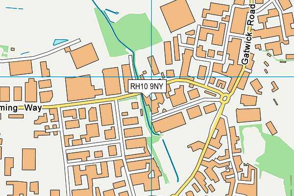 RH10 9NY map - OS VectorMap District (Ordnance Survey)
