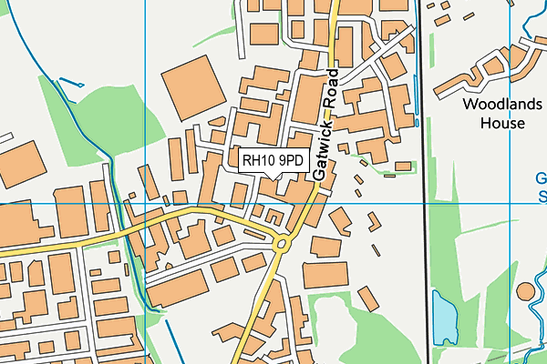 RH10 9PD map - OS VectorMap District (Ordnance Survey)
