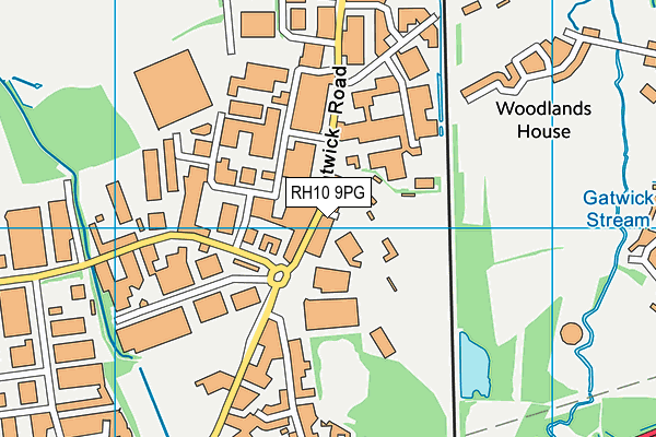 RH10 9PG map - OS VectorMap District (Ordnance Survey)