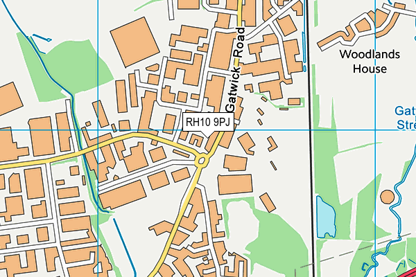 RH10 9PJ map - OS VectorMap District (Ordnance Survey)