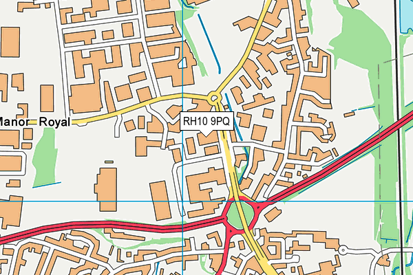 RH10 9PQ map - OS VectorMap District (Ordnance Survey)