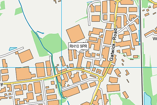 RH10 9PR map - OS VectorMap District (Ordnance Survey)