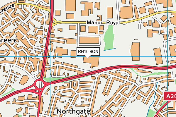 RH10 9QN map - OS VectorMap District (Ordnance Survey)