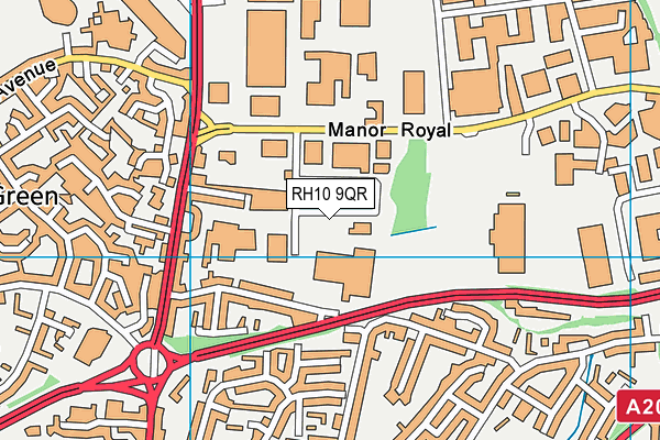 RH10 9QR map - OS VectorMap District (Ordnance Survey)