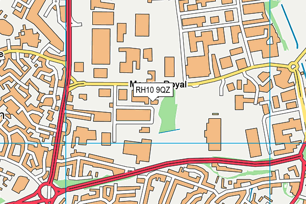 RH10 9QZ map - OS VectorMap District (Ordnance Survey)