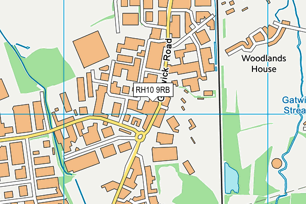 RH10 9RB map - OS VectorMap District (Ordnance Survey)