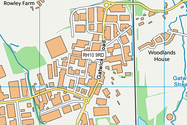 RH10 9RD map - OS VectorMap District (Ordnance Survey)