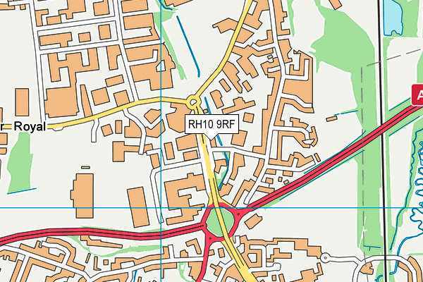 RH10 9RF map - OS VectorMap District (Ordnance Survey)