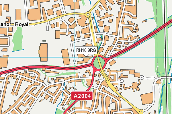RH10 9RG map - OS VectorMap District (Ordnance Survey)