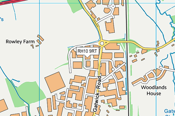RH10 9RT map - OS VectorMap District (Ordnance Survey)
