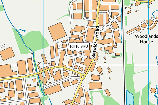RH10 9RU map - OS VectorMap District (Ordnance Survey)